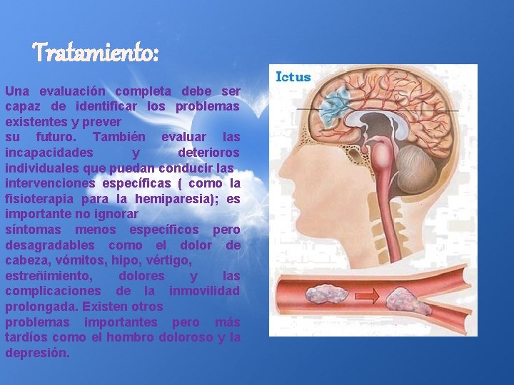 Tratamiento: Una evaluación completa debe ser capaz de identificar los problemas existentes y prever