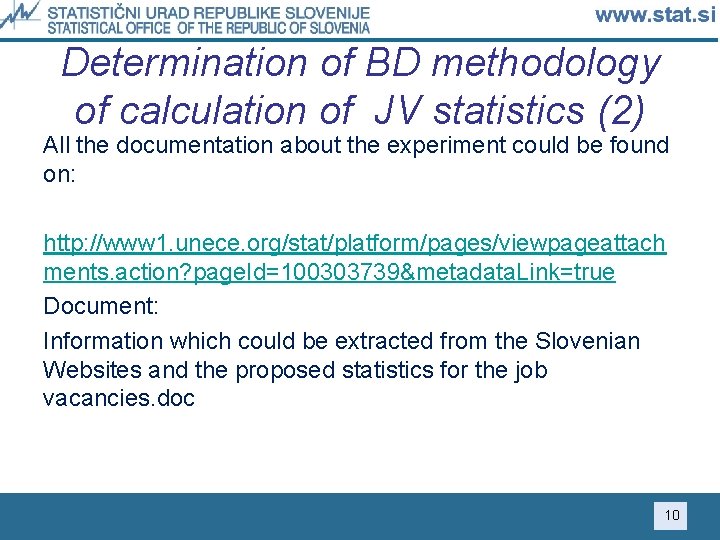 Determination of BD methodology of calculation of JV statistics (2) All the documentation about