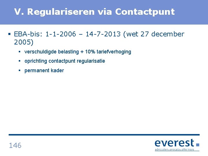 Titel V. Regulariseren via Contactpunt § EBA bis: 1 1 2006 – 14 7