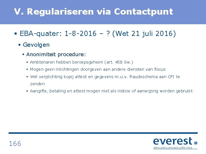 Titel V. Regulariseren via Contactpunt § EBA quater: 1 8 2016 – ? (Wet