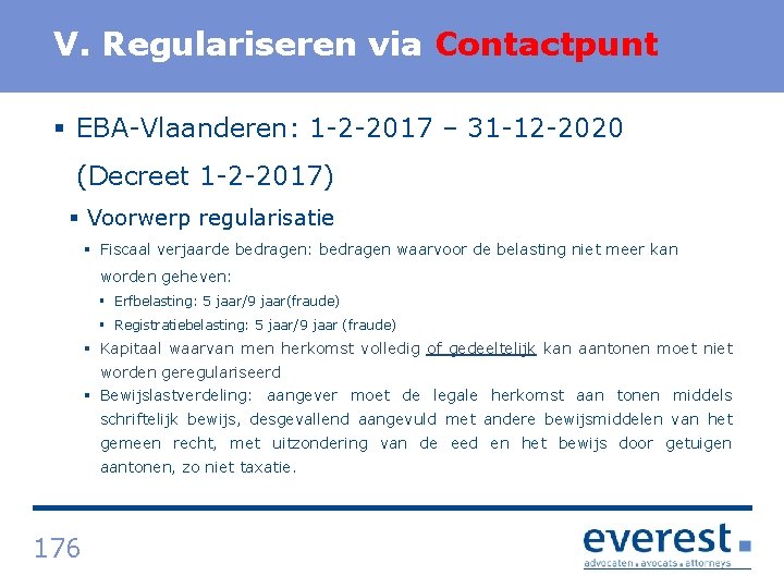 Titel V. Regulariseren via Contactpunt § EBA Vlaanderen: 1 2 2017 – 31 12