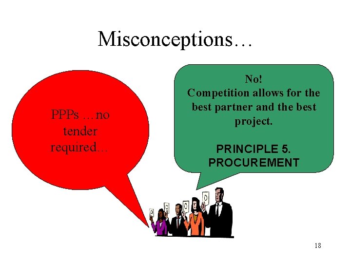 Misconceptions… PPPs …no tender required… No! Competition allows for the best partner and the