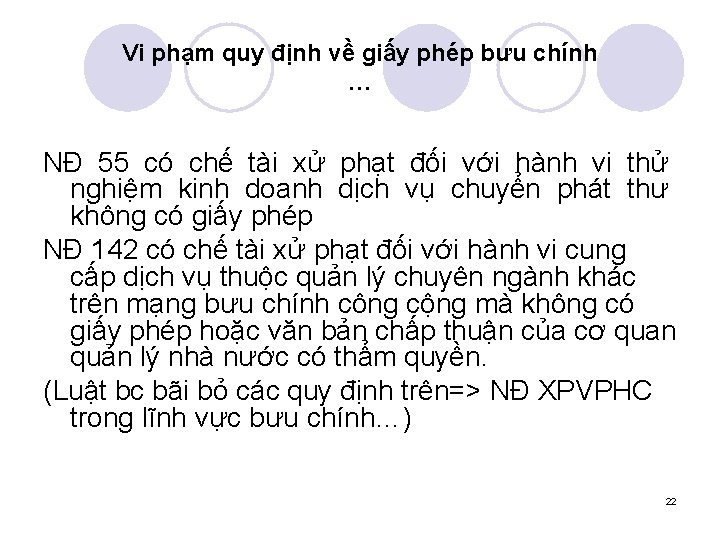 Vi phạm quy định về giấy phép bưu chính … NĐ 55 có chế