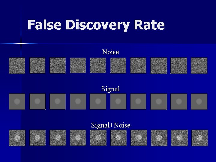 False Discovery Rate Noise Signal+Noise 