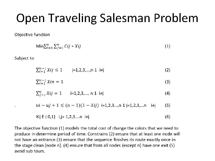 Open Traveling Salesman Problem 