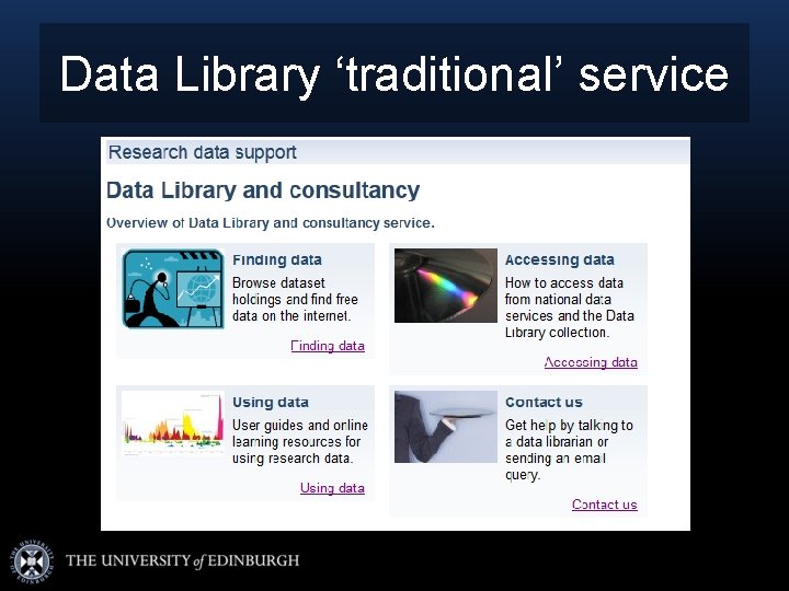 Data Library ‘traditional’ service 