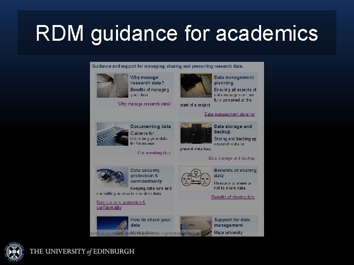 RDM guidance for academics 