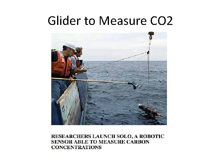 Glider to Measure CO 2 Glider to Measure CO 2