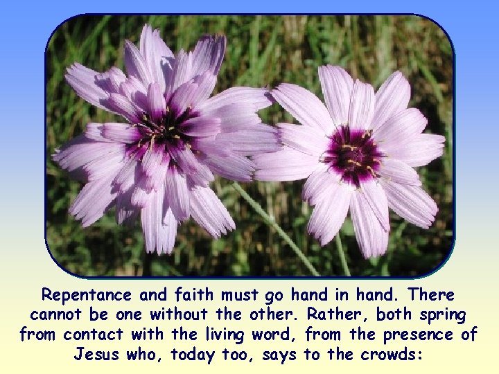 Repentance and faith must go hand in hand. There cannot be one without the