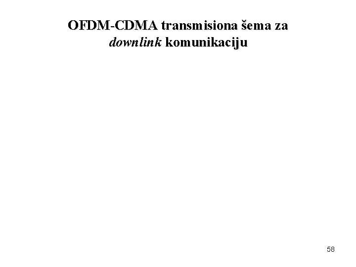 OFDM-CDMA transmisiona šema za downlink komunikaciju 58 