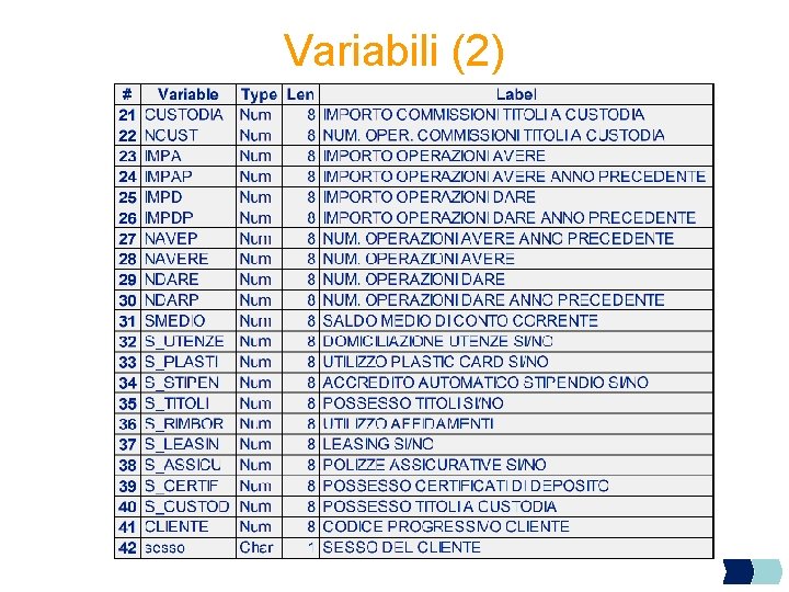 Variabili (2) 