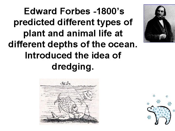 Edward Forbes -1800’s predicted different types of plant and animal life at different depths