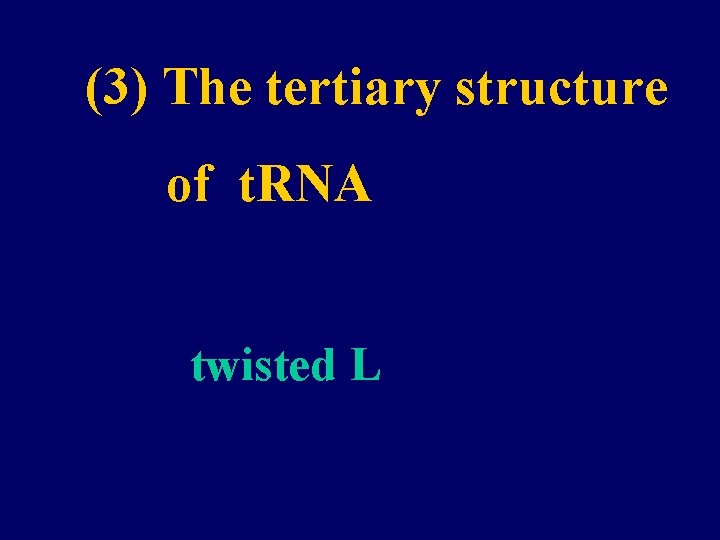 (3) The tertiary structure of t. RNA twisted L 