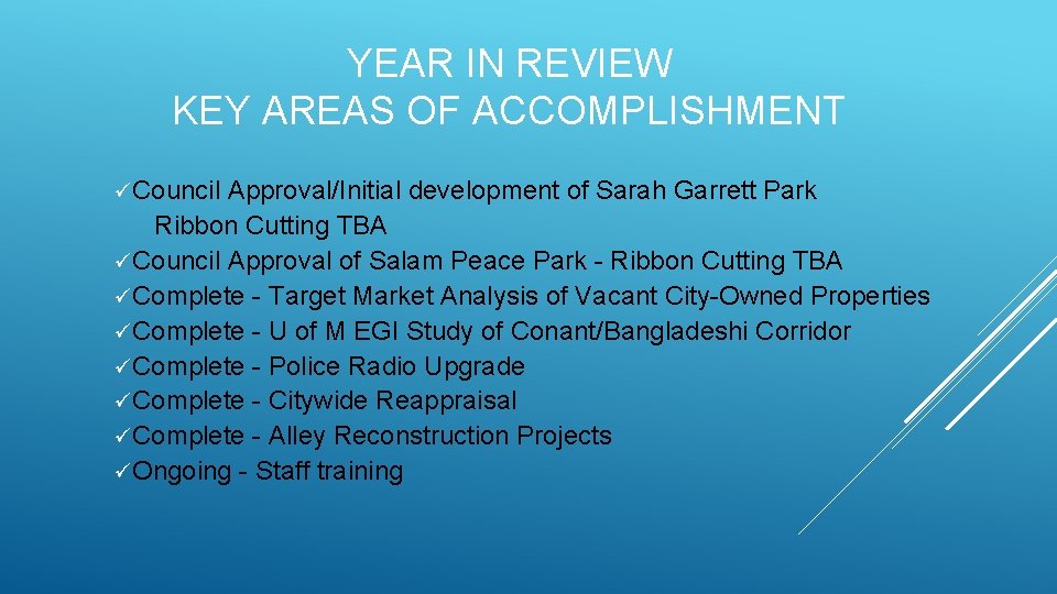 CITY OF HAMTRAMCK 2020 21 Initial Budget Work