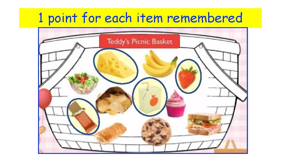 1 point for each item remembered 