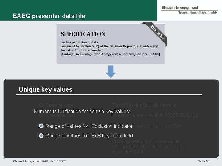EAEG presenter data file n io rs Ve 0 3. content Unique Data filekey