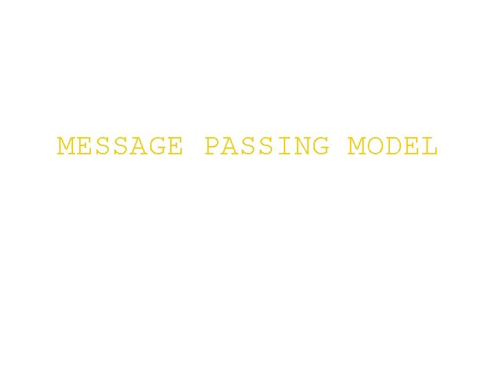 MESSAGE PASSING MODEL 