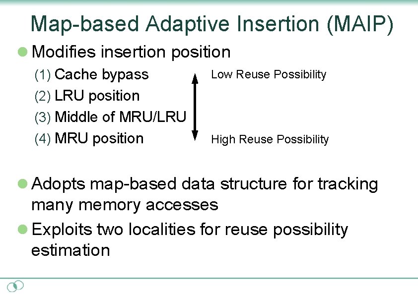 Cache Replacement Policy Using Mapbased Adaptive Insertion Yasuo