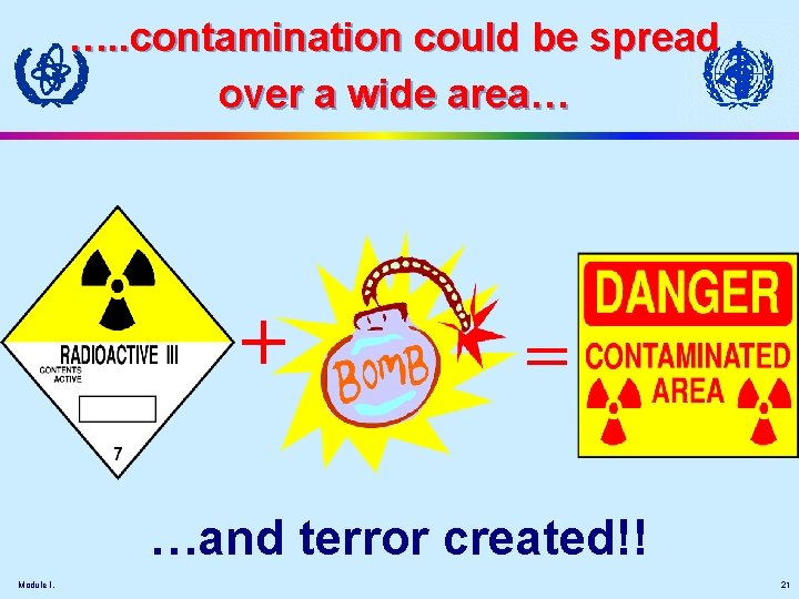 …. . contamination could be spread over a wide area… + = …and terror