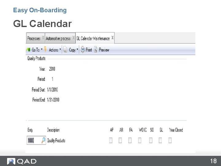 Easy On-Boarding GL Calendar 18 