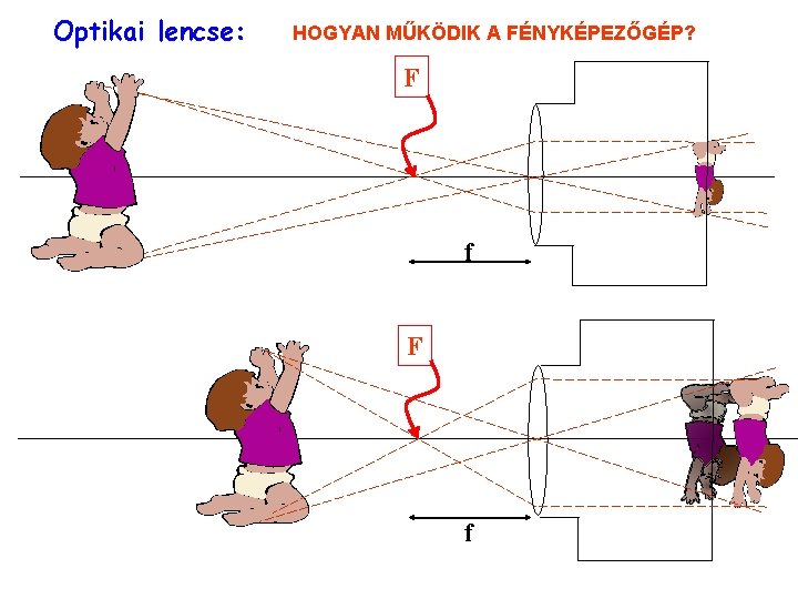 Optikai lencse: HOGYAN MŰKÖDIK A FÉNYKÉPEZŐGÉP? F f 