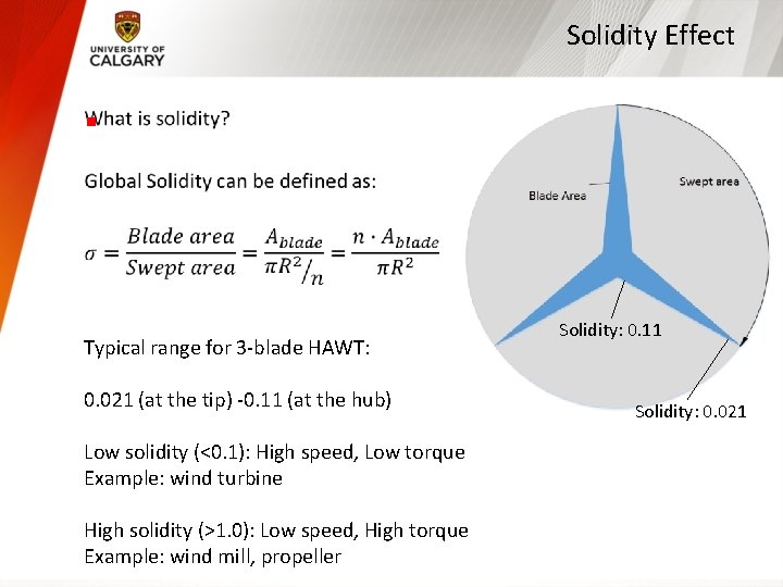 Solidity Effect § Typical range for 3 -blade HAWT: 0. 021 (at the tip)