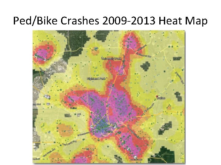 Ped/Bike Crashes 2009 -2013 Heat Map 