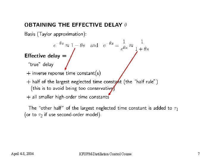 April 4 -8, 2004 KFUPM-Distillation Control Course 7 