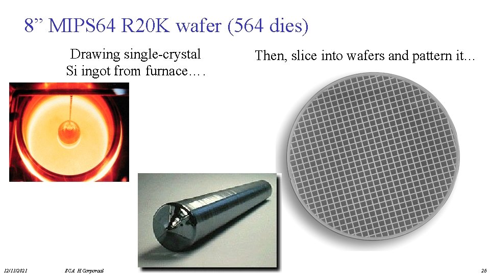8” MIPS 64 R 20 K wafer (564 dies) Drawing single-crystal Si ingot from