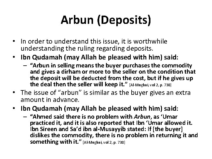 Arbun (Deposits) • In order to understand this issue, it is worthwhile understanding the Arbun (Deposits) • In order to understand this issue, it is worthwhile understanding the