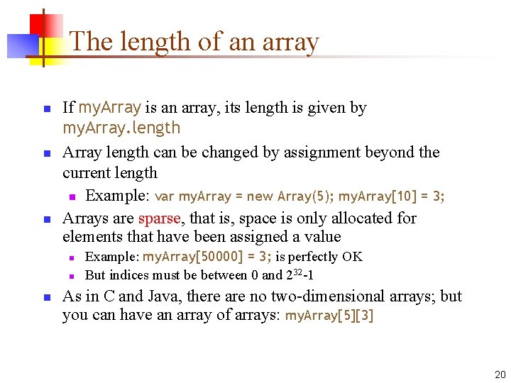 The length of an array n n n If my. Array is an array,