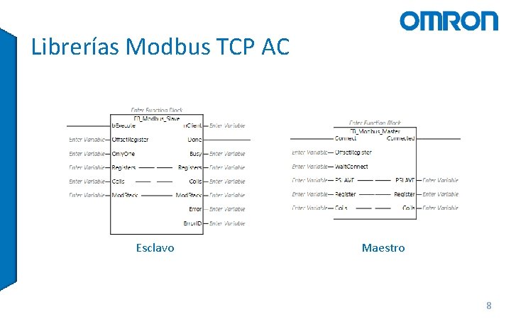 Librerías Modbus TCP AC Esclavo Maestro 8 