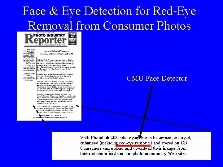 Face & Eye Detection for Red-Eye Removal from Consumer Photos CMU Face Detector 