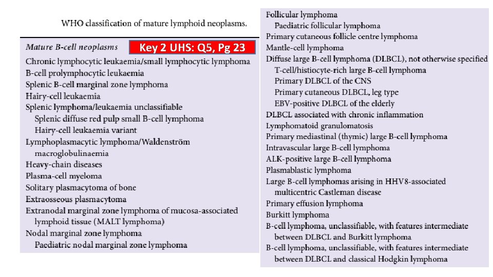 Key 2 UHS: Q 5, Pg 23 