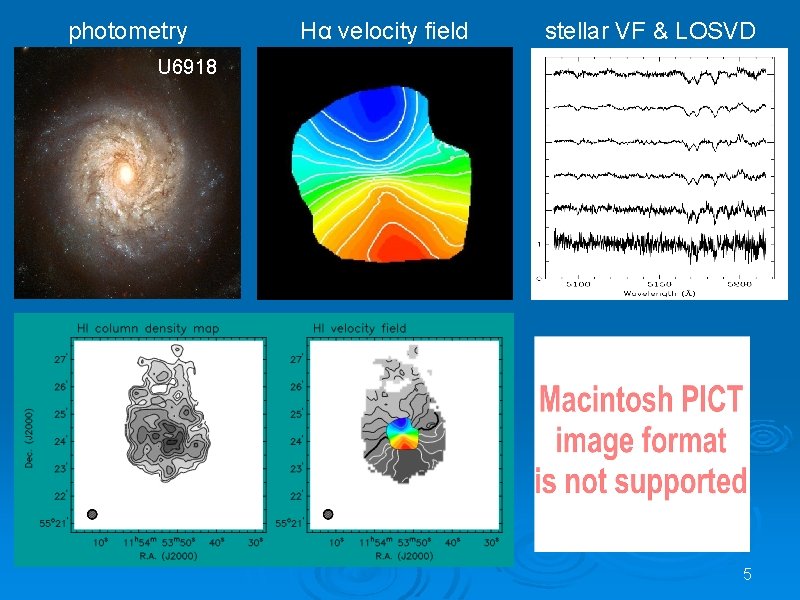 photometry Hα velocity field stellar VF & LOSVD U 6918 5 