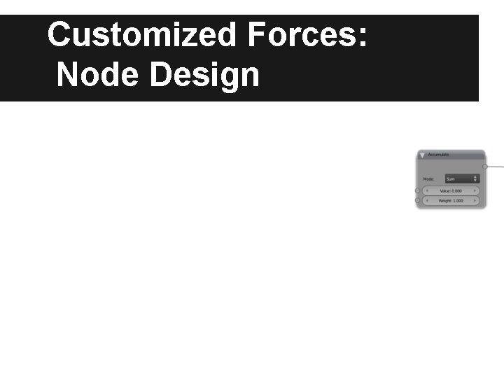 Customized Forces: Node Design Customized Forces: Node Design