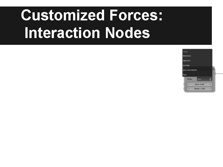 Customized Forces: Interaction Nodes Customized Forces: Interaction Nodes