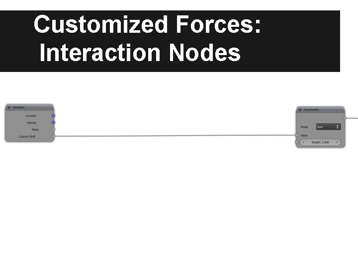 Customized Forces: Interaction Nodes Customized Forces: Interaction Nodes