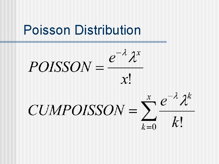 Poisson Distribution 