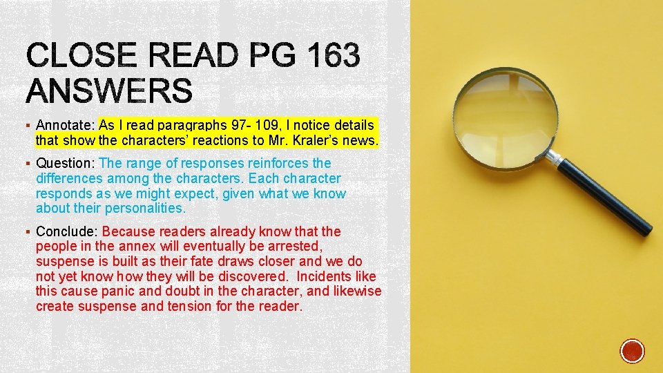 § Annotate: As I read paragraphs 97 - 109, I notice details that show