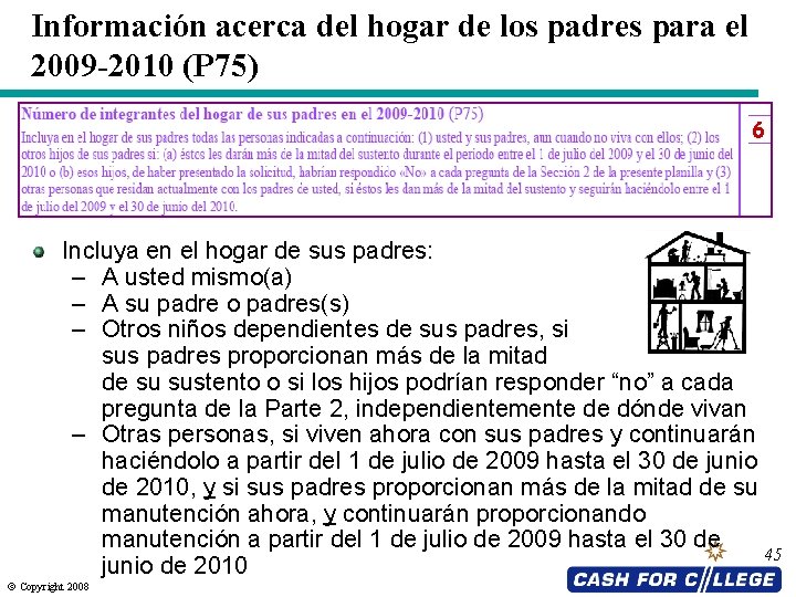 Información acerca del hogar de los padres para el 2009 -2010 (P 75) 6