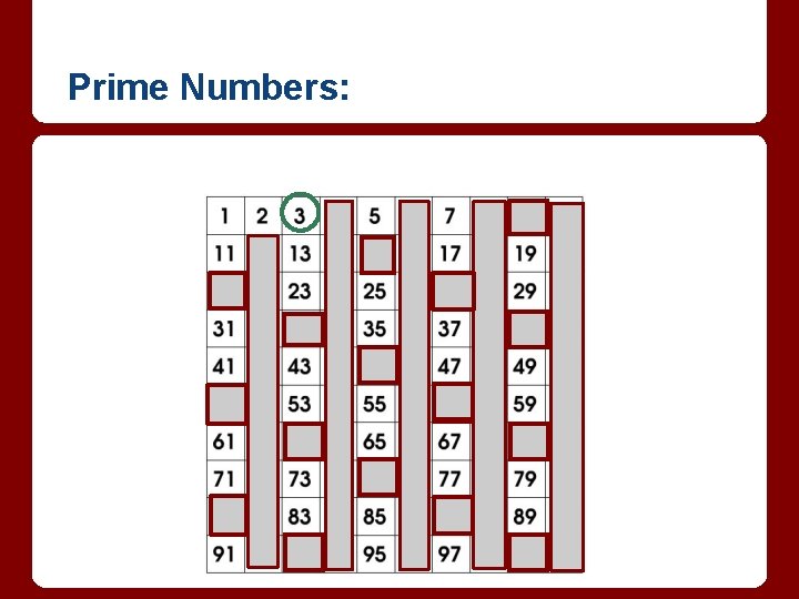 Prime Numbers: 