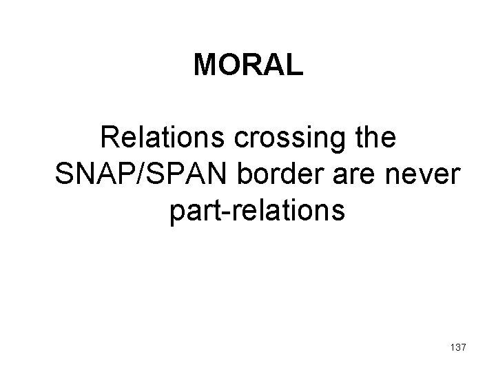 MORAL Relations crossing the SNAP/SPAN border are never part-relations 137 