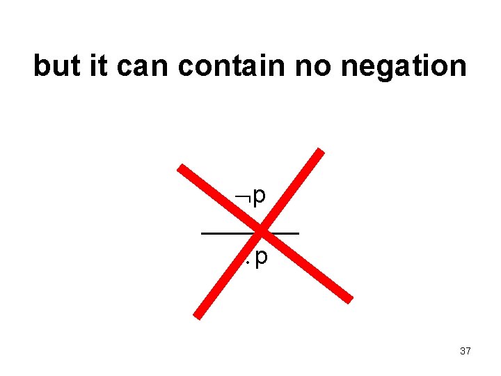 but it can contain no negation p _______ p 37 