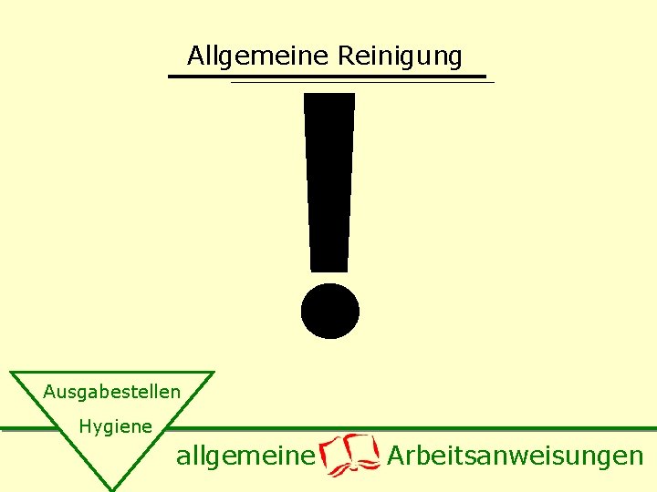 ! Allgemeine Reinigung Ausgabestellen Hygiene allgemeine Arbeitsanweisungen 