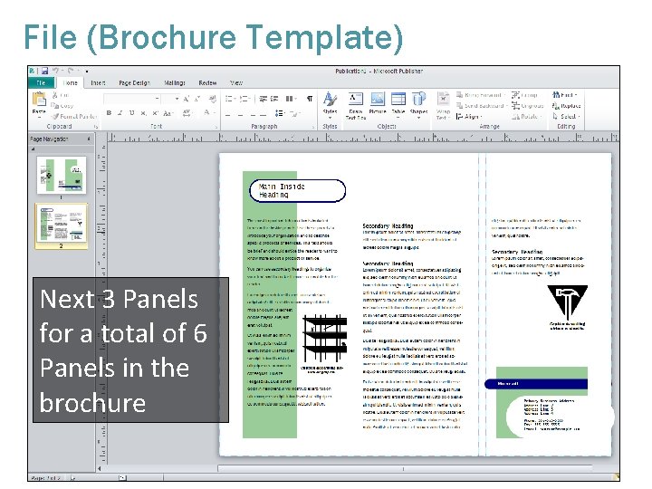 File (Brochure Template) Next 3 Panels for a total of 6 Panels in the