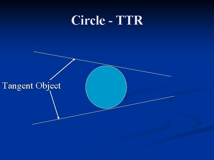 Circle - TTR Tangent Object Circle - TTR Tangent Object