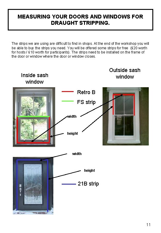 MEASURING YOUR DOORS AND WINDOWS FOR DRAUGHT STRIPPING. The strips we are using are