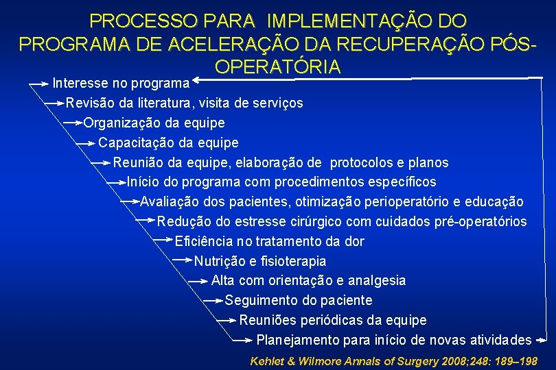 PROCESSO PARA IMPLEMENTAÇÃO DO PROGRAMA DE ACELERAÇÃO DA RECUPERAÇÃO PÓSOPERATÓRIA Interesse no programa Revisão