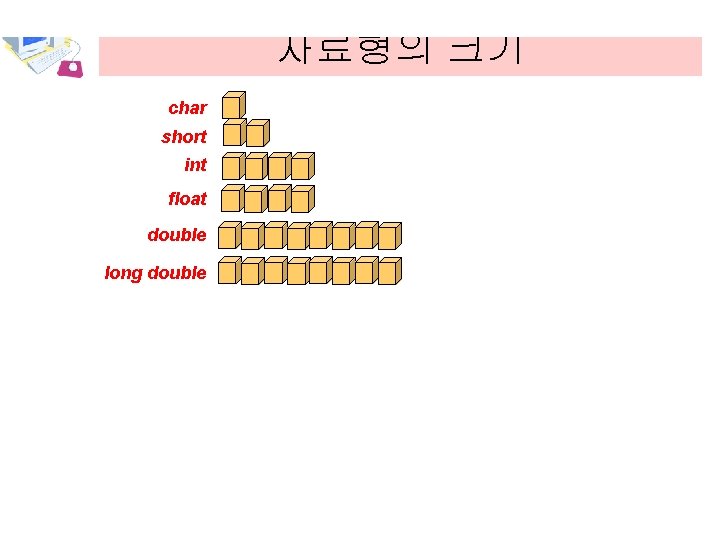 제 4장 변수와 자료형의 크기 char short int float double long double 